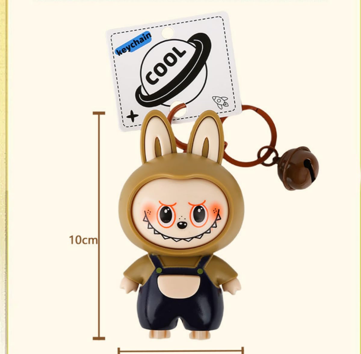 Labubu Keychain with Changeable Faces, Cartoon Key Chain for Bag Charms Handbag Purse Backpack Accessories