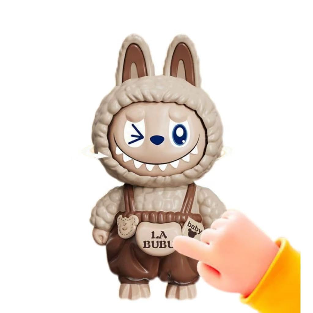 Labubu Keychain with Changeable Faces, Cartoon Key Chain for Bag Charms Handbag Purse Backpack Accessories-Green