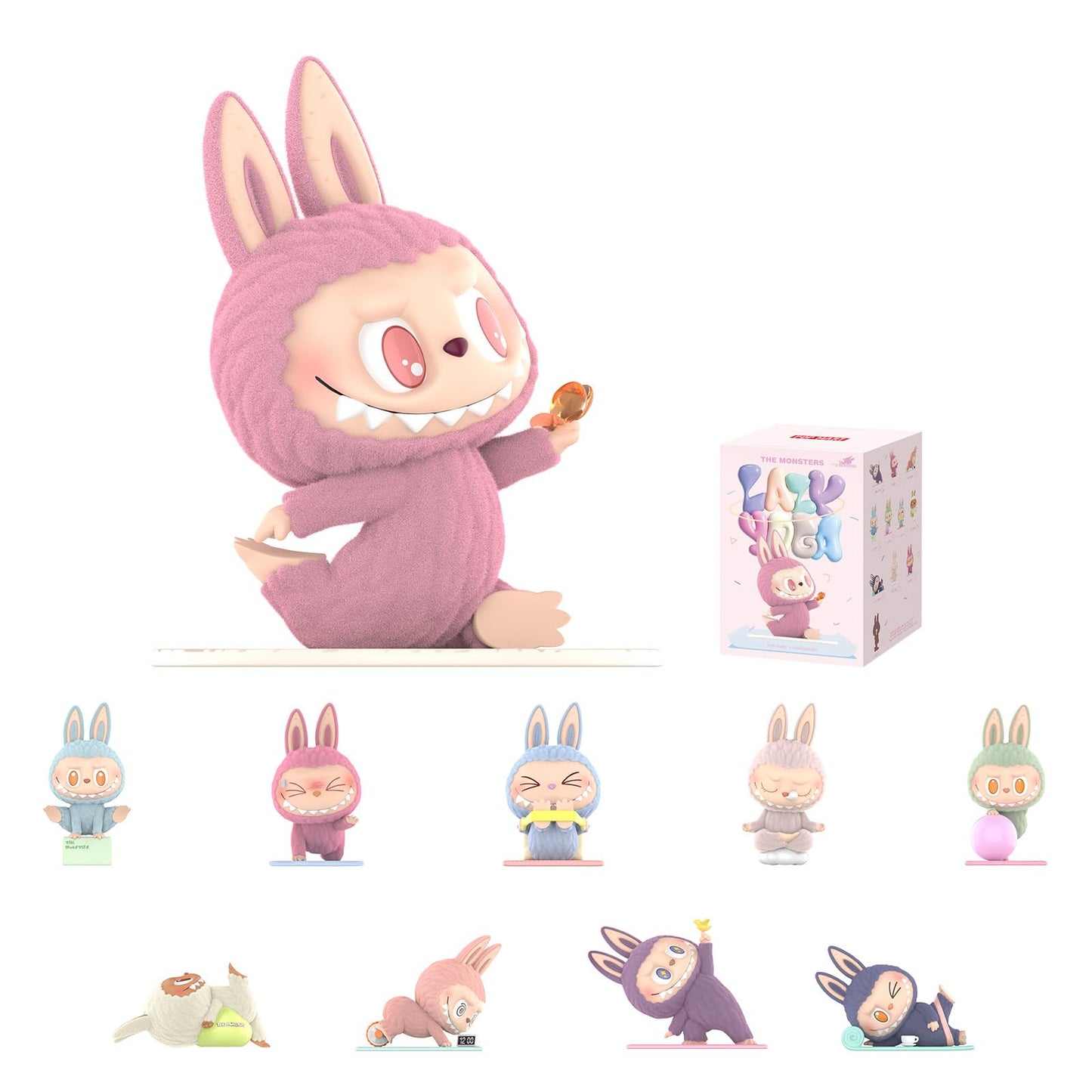 POP MART The Monsters Lazy Yoga Series Figures, 10PCs The Monsters Blind Box Figures, Random Design Action Figures Collectible Toys Home Decorations, Holiday Birthday Gifts, Whole Set