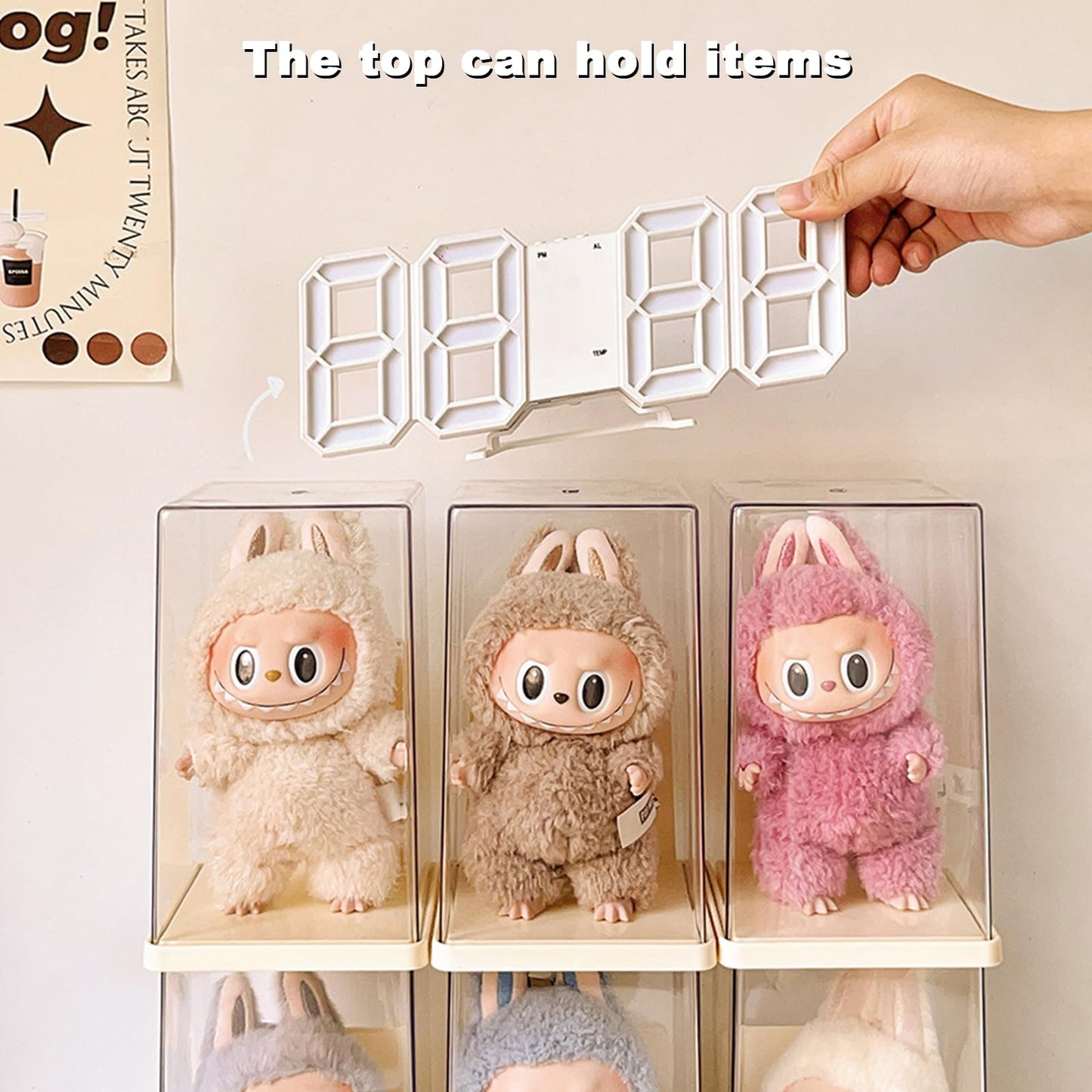 Rotating Display Case - 360° Clear Figure & Keychain Display Case with Dust Proof Cover,for 17/15cm Plush Dolls, Stackable Holder Display Shelf for Collectibles,NO Dolls (Rotate)