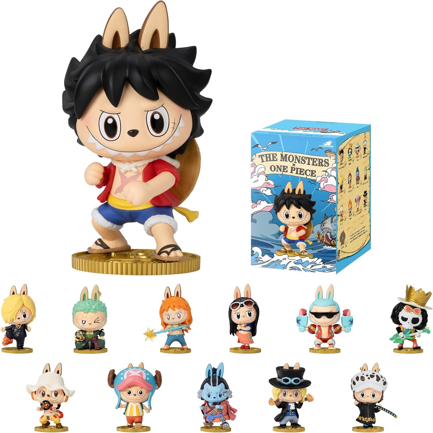 POP MART The Monsters × One Piece Series Figures Blind Box Figures, Random Design Action Figures Collectible Toys Home Decorations, Holiday Birthday Gifts for Girls and Boys, Single Box
