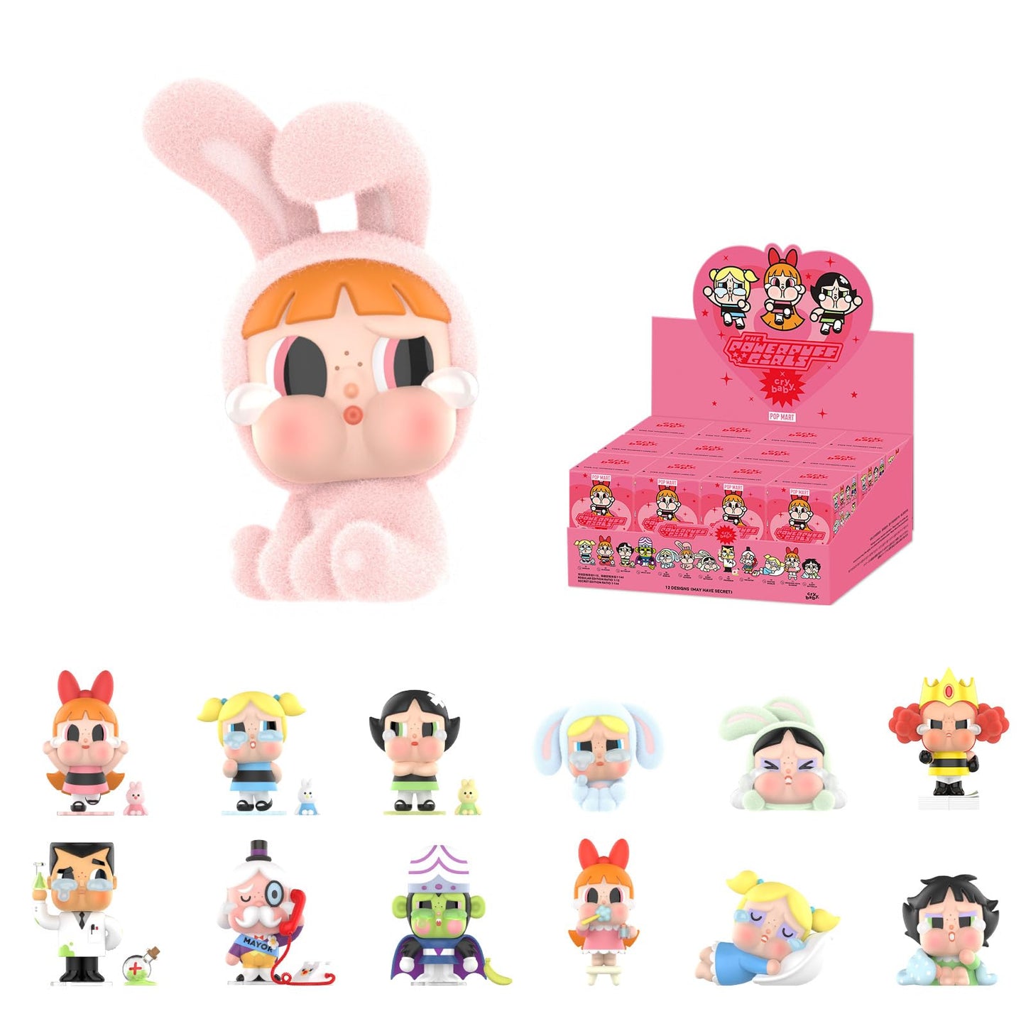 POP MART Crybaby x Powerpuff Girls Series Figures, Crybaby Blind Box Figures, Random Design Action Figures Collectible Toys Home Decorations, Holiday Birthday Gifts for Girls and Boys, Single Box