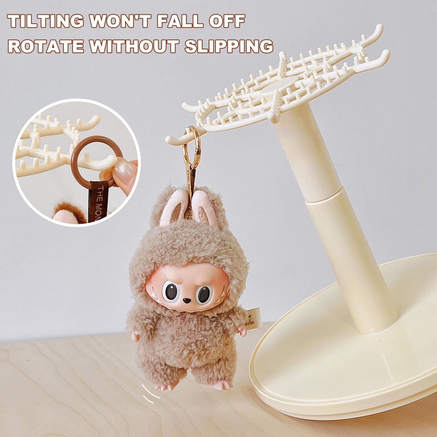 Rotating Display Case - 360° Clear Figure & Keychain Display Case with Dust Proof Cover,for 17/15cm Plush Dolls, Stackable Holder Display Shelf for Collectibles,NO Dolls (Rotate)