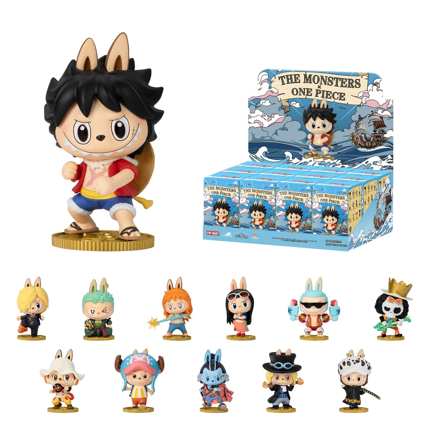 POP MART The Monsters × One Piece Series Figures Blind Box Figures, Random Design Action Figures Collectible Toys Home Decorations, Holiday Birthday Gifts for Girls and Boys, Single Box