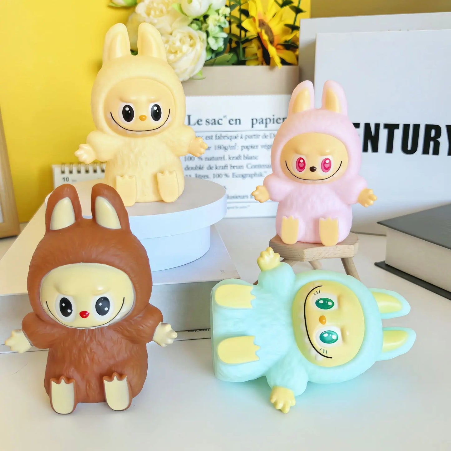 Labubu Night Light Cartoon Cute Children Toy Gift Diy Resin Car Labubu Model Soft Glow Bedside Companion for Sleep