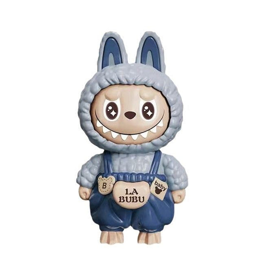 Labubu Keychain with Changeable Faces, Cartoon Key Chain for Bag Charms Handbag Purse Backpack Accessories - Green/Blue/Brown