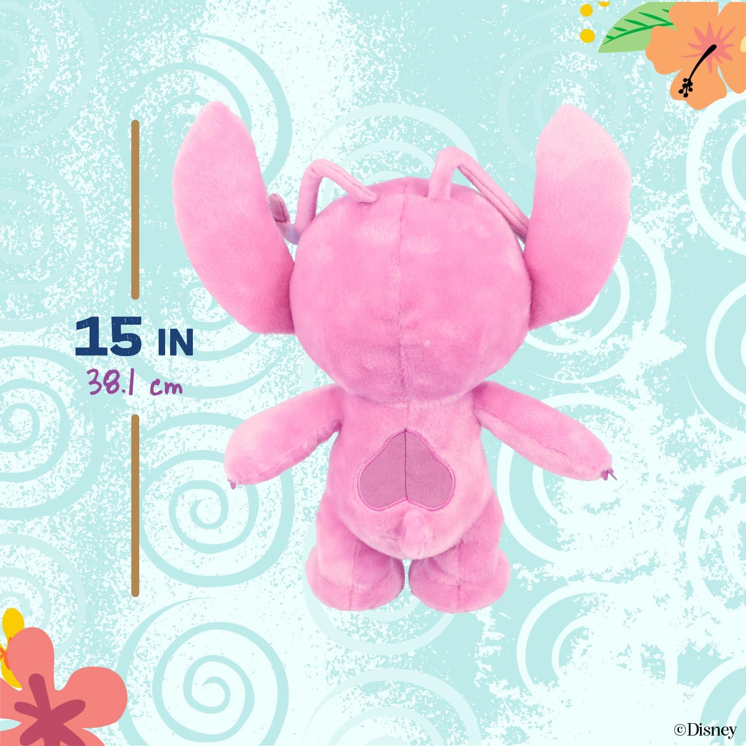 KIDS PREFERRED Disney Baby Lilo & Stitch Angel Soft Huggable Stuffed Animal Cute Plush Toy for Toddler Boys and Girls, Gift for Kids, Pink Angel 15 Inches