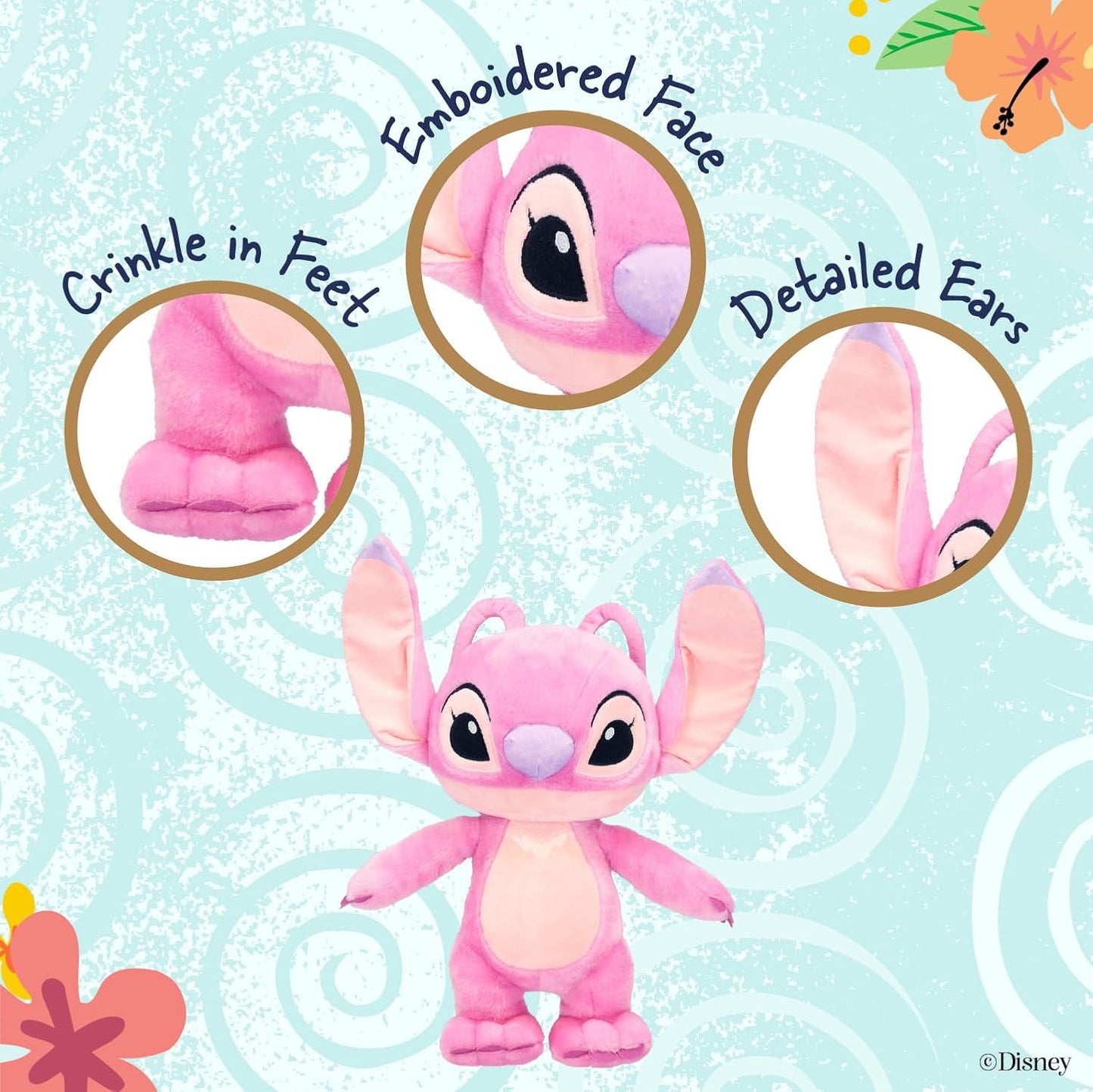 KIDS PREFERRED Disney Baby Lilo & Stitch Angel Soft Huggable Stuffed Animal Cute Plush Toy for Toddler Boys and Girls, Gift for Kids, Pink Angel 15 Inches