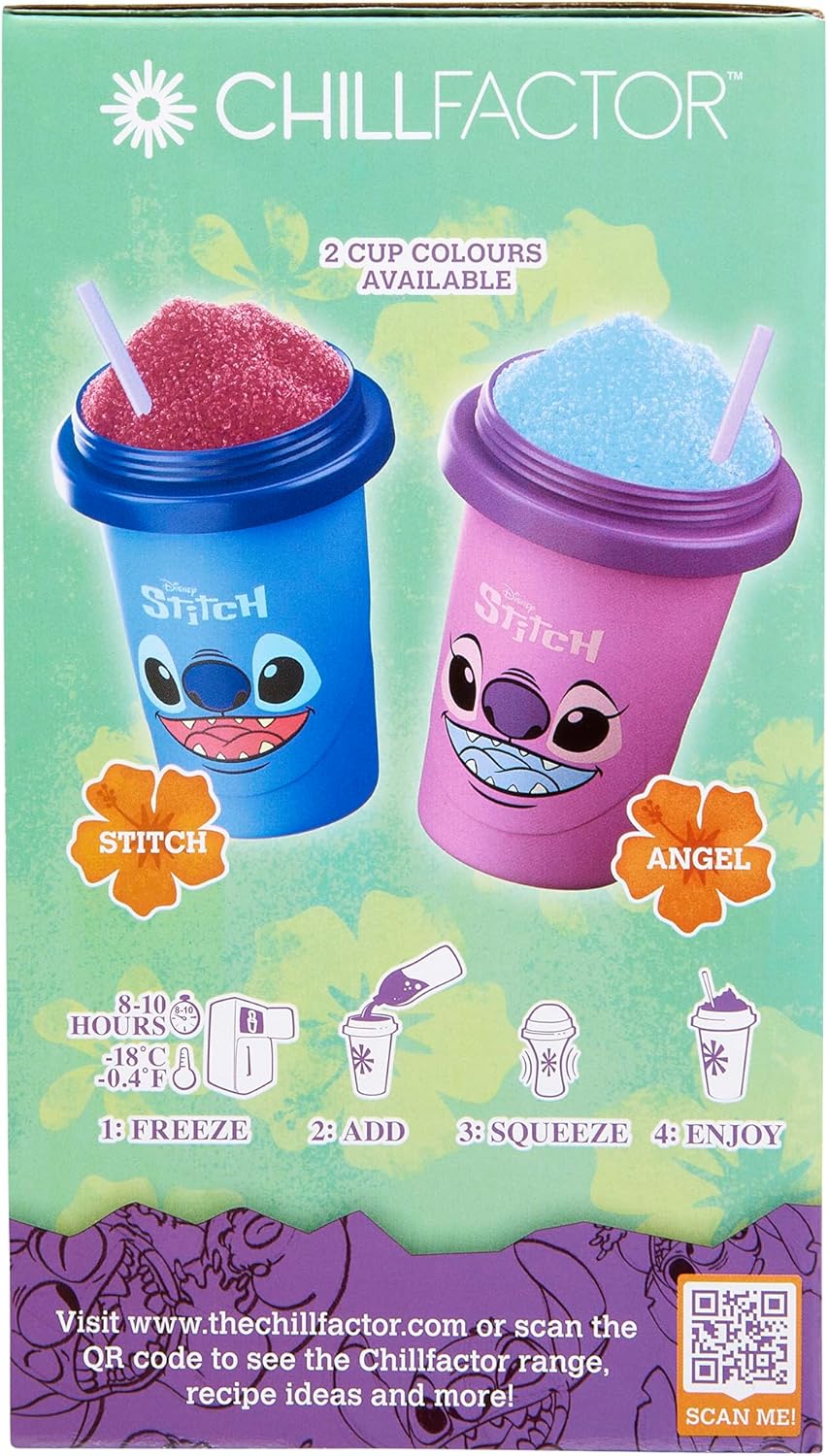 Disney Stitch Slushy Maker Cup - Chill Factor Original Slushie Maker Cup Makes Frozen Slushies, Smoothies, Milkshakes and More